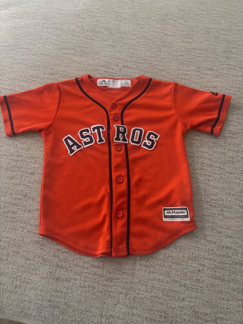 Majestic Kids Orange Houston Astros Button-Front Jersey